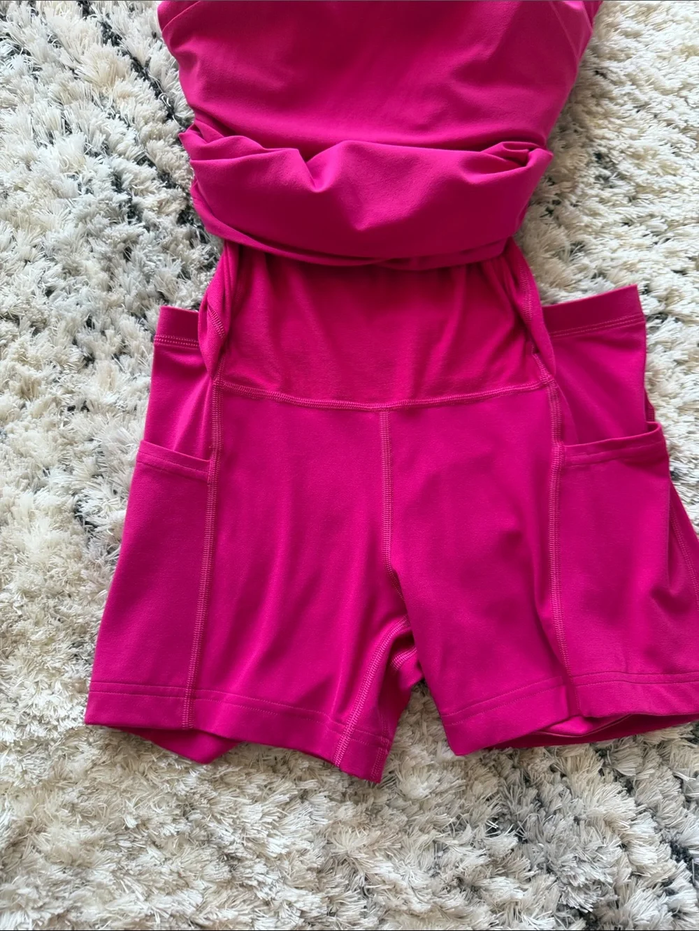 lululemon athletica Fuchsia Sleeveless Slip Dress/ shorts - Picture 2 of 3